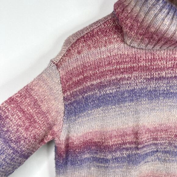 Style & Co Pink & Purple Chunky Knit Turtleneck Sweater Small - Picture 3 of 9